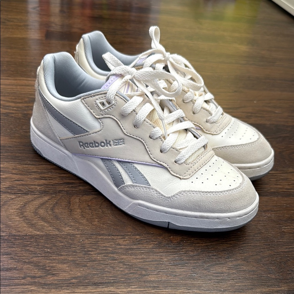 Reebok White Gray and Purple Sneakers